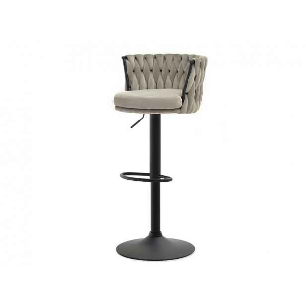 Designová barová židle KRISMAR - béžová / černá