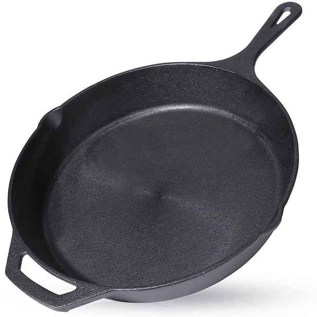 Litinová pánev Litina 30 cm s úchyty pro každou kuchyni a oheň