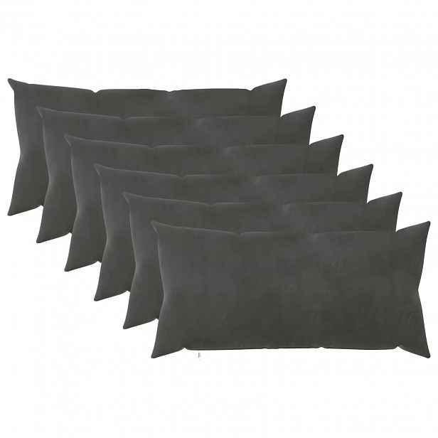 vidaXL Povlak na polštář 6 pcs HEERLEN Tmavě šedá 40 x 70 cm Samet
