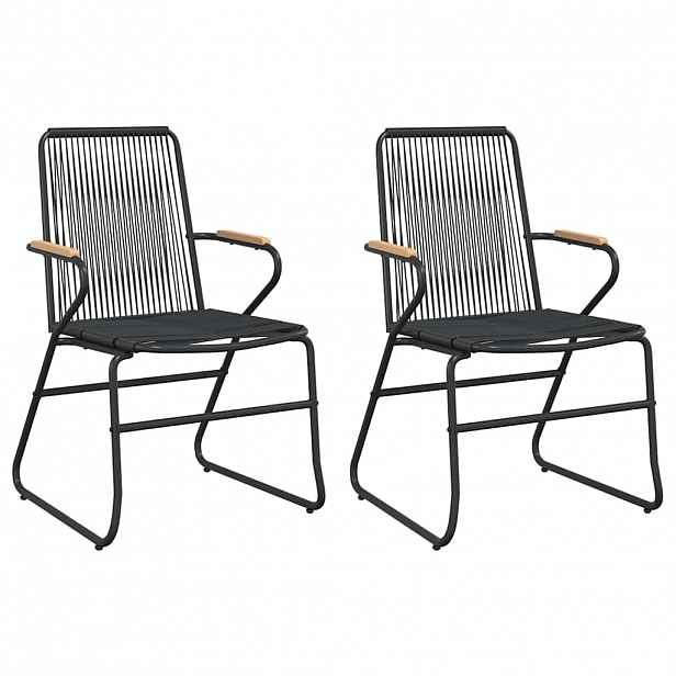 vidaXL Zahradní židle 2 ks černé 58 x 59 x 85,5 cm PVC ratan