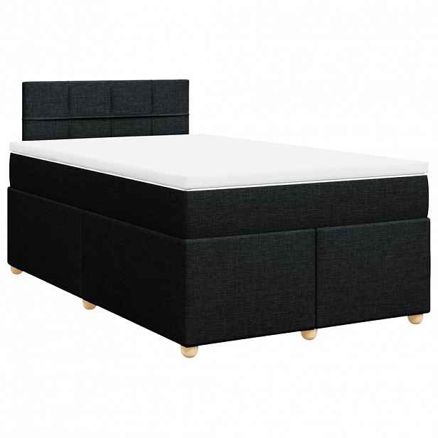 vidaXL Box spring postel s matrací černá 120x190 cm textil