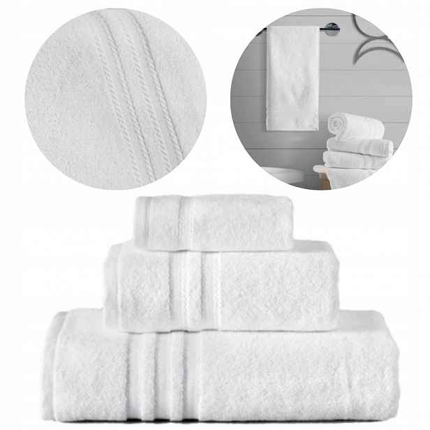 Set 20 Ks Hotelový Koupelový Ručník Bílý 30x30 550g/m2 Prestige