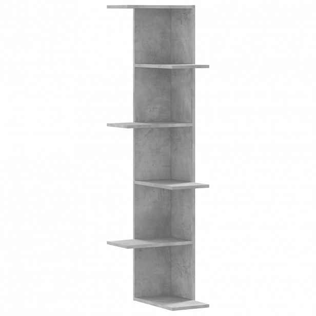 vidaXL Nástěnná rohová police betonově šedá 36,5x36,5x140 cm kompozit