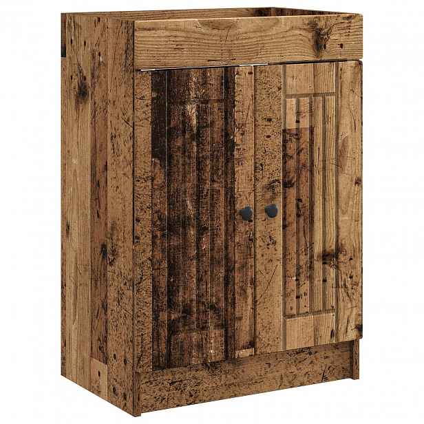 vidaXL Koupelnová skříňka pod umyvadlo Staré dřevo 56 x 37,5 x 81 cm