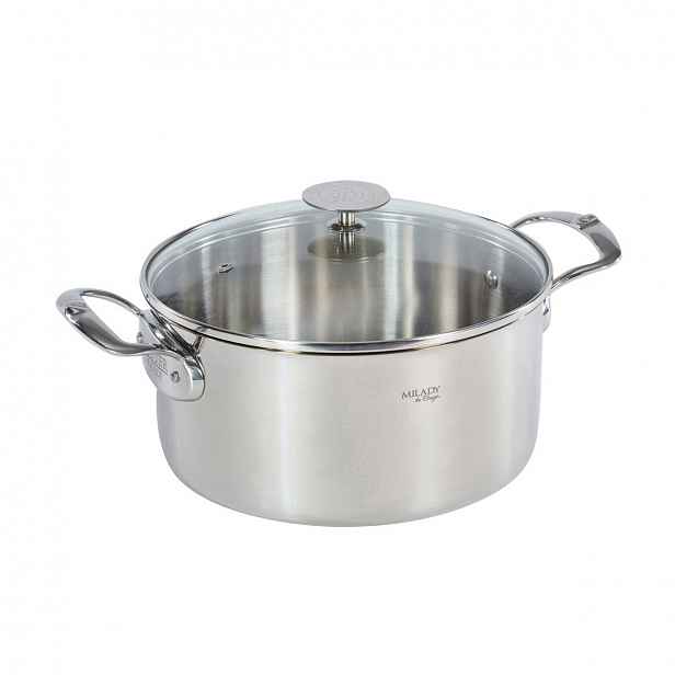 Hrnec de Buyer Milady 28 cm 8 l nerezová ocel skleněná krytka indukce