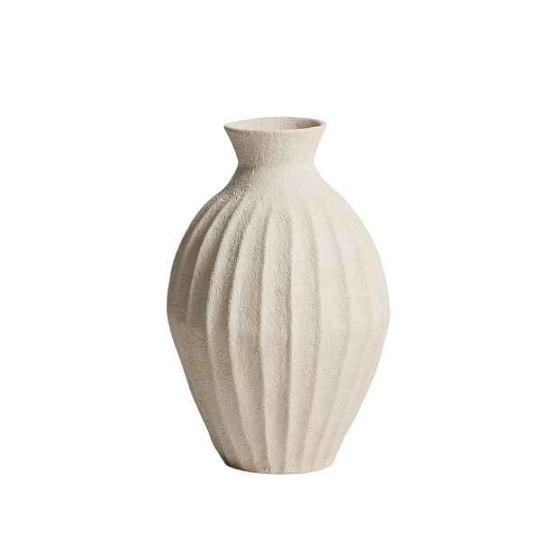 Krémová ručně vyrobená/vysoká váza z papírmaše (výška 67 cm) Arquena – Kave Home