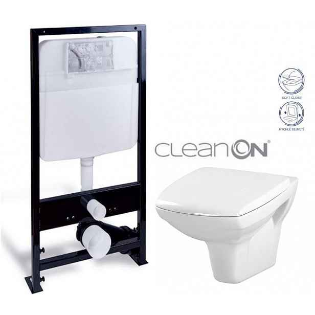PRIM předstěnový instalační systém bez tlačítka + WC CERSANIT CLEANON CARINA + SEDÁTKO PRIM_20/0026 X CA2