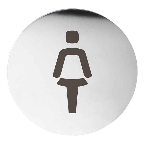 Sapho Cedule WC dámy, O 75mm, nerez mat