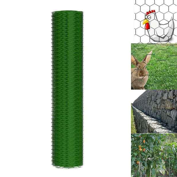 TEMU Zahradní plot o rozměrech 100 cm x 25 m, s povrchovou úpravou z zeleného PVC, s průměrem drátu 0,7 mm, vhodný pro projekty, ohrady pro jeleny,