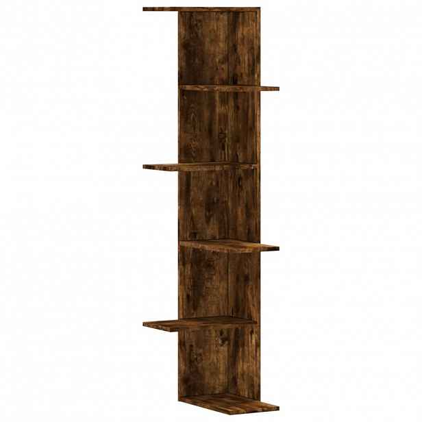 vidaXL Nástěnná rohová police kouřový dub 36,5x36,5x140 cm kompozit