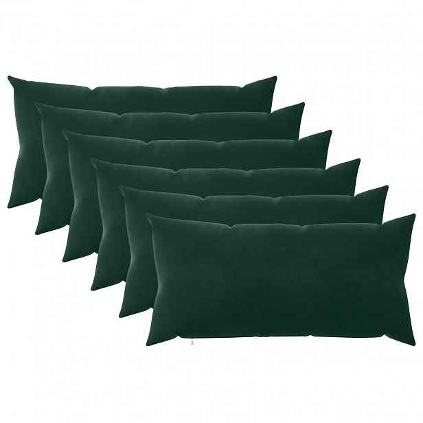 vidaXL Povlak na polštář 6 pcs HEERLEN Tmavě zelená 40 x 70 cm Samet