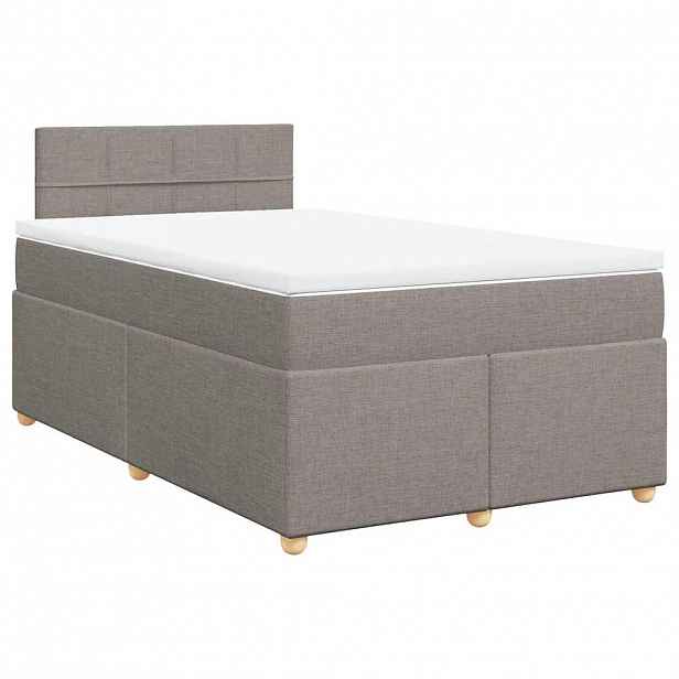 vidaXL Box spring postel s matrací taupe 120x190 cm textil