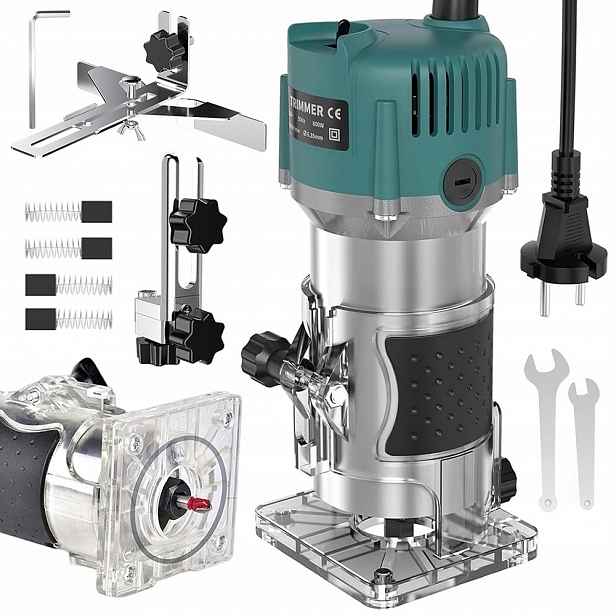 Frézka Na Dřevo 800W 30000 Ot/min, Sada 15 Fréz Vodítka