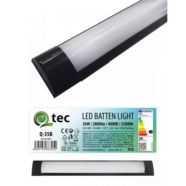 Svitidlo BATTEN LED Black 36W Q-35B
