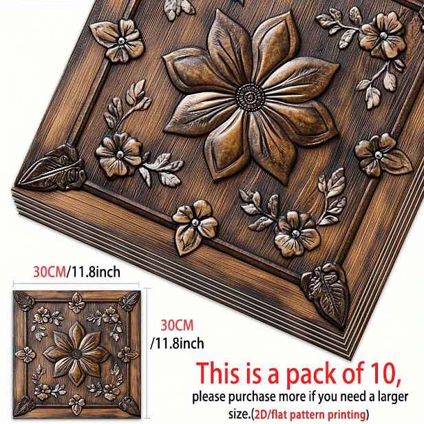 TEMU 10 ks, 2D ploché unikátní PVC podlahové samolepky, 11.81X11.81 palců (30X30 cm) samolepicí podlahové umělecké samolepky, vhodné pro domácí