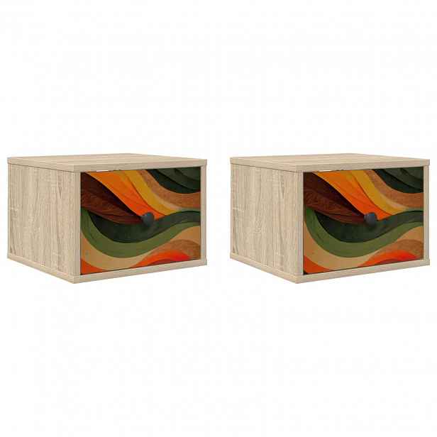 vidaXL Nástěnná noční skříňka BONN 2 ks Dub sonoma 36 x 33 x 25 cm
