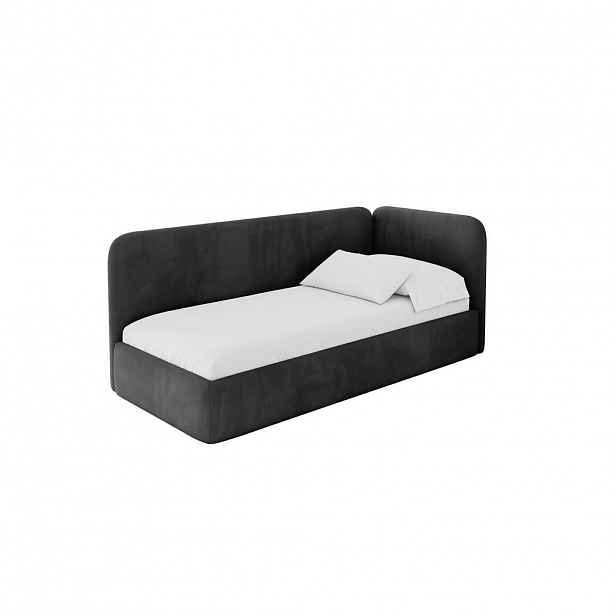 ALTDECOR JEDNOLŮŽKOVÁ POSTEL pro mládež s úložným prostorem, vlevo - ELSY 100x200 černá