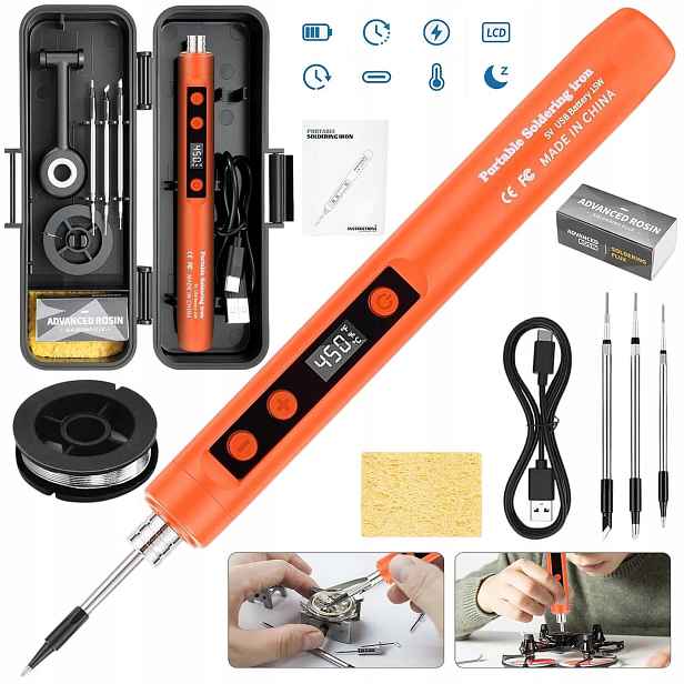 Přesná Topná Páječka 1100MAH Oranžová Barva Pro Příslušenství