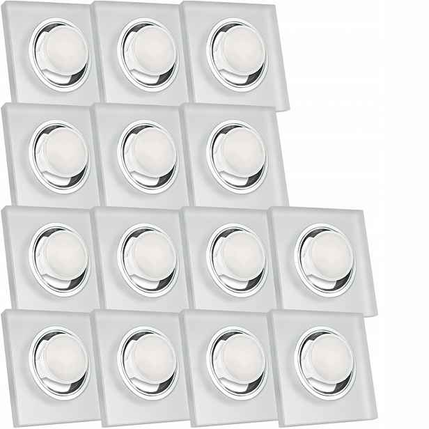 14X Skleněná Zapuštěná Lampa Námraza Kolo Silné Sklo Žárovka 3W