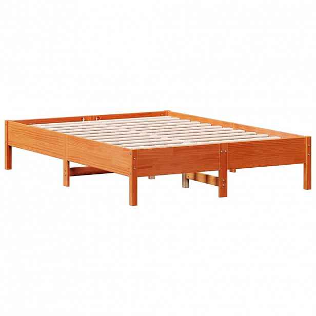 vidaXL Postel bez matrace voskově hnědá 120 x 190 cm masivní borovice