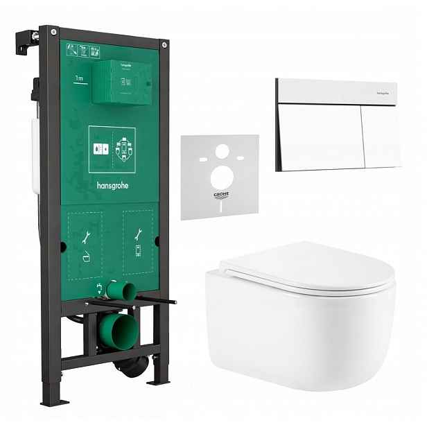 7v1 Wc Set Stelaz Hansgrohe iFrame Wc Mísa Imprese Tornado+tlačítko