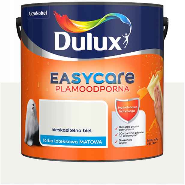 Barva na stěny odolná proti skvrnám Dulux Easycare Bezchybná bílá Bílá 2,5L