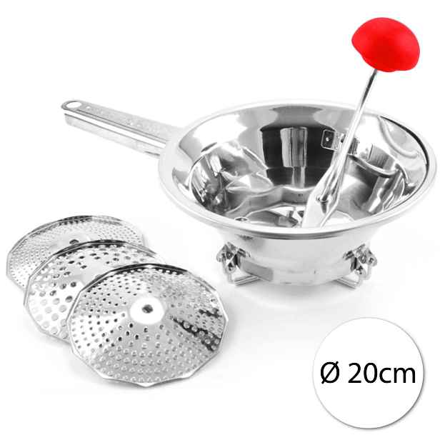 Cookcase art.370 Ruční nerezový pasírovač, 3 vyměnitelné sítka, 20cm