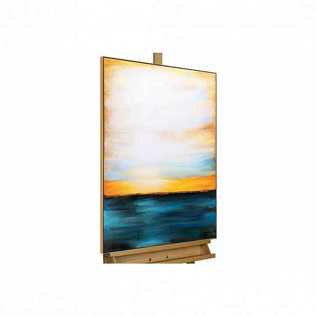KUNSTLOFT RUČNĚ MALOVANÝ AKRYLOVÝ OBRAZ MODRÝ/ŽLUTÝ, 60/90 CM