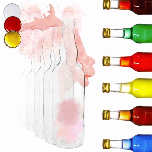 Lahvičky 500 ml na džus, tinkturu, tradiční sirup, fi28 60 ks, šroubovací uzávěry