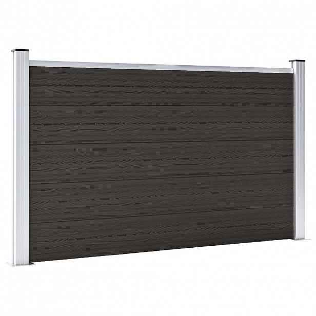 vidaXL Plotový dílec WPC 180 x 105 cm černý