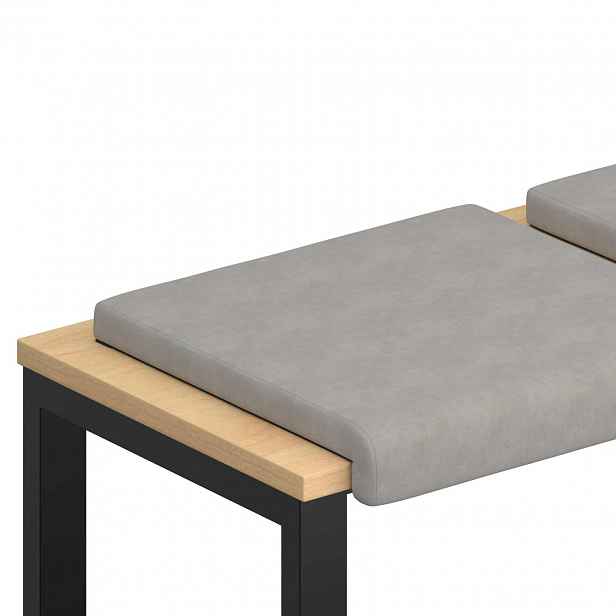 vidaXL Polštář na lavici 4 ks Mikrovlákno Světle šedá Hloubka 35 cm