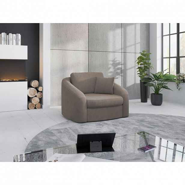 Sit & More KŘESLO, textil, hnědá