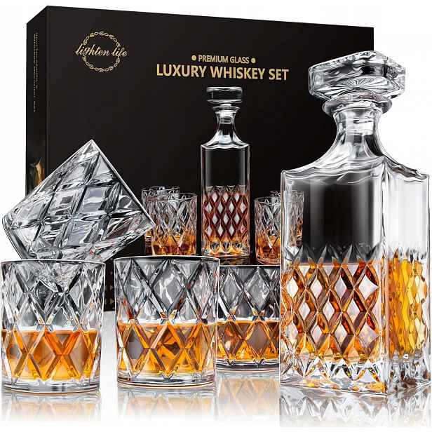 Karafa Na Whisky Set Se Skleničkami 4 Kusy 850 ML Dárek