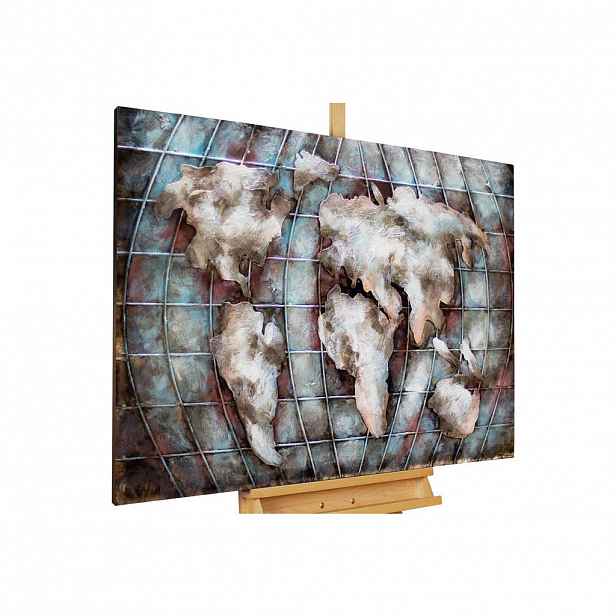 KUNSTLOFT KOVOVÝ OBRAZ NÁDHERNÝ SVĚT, 100/70 CM