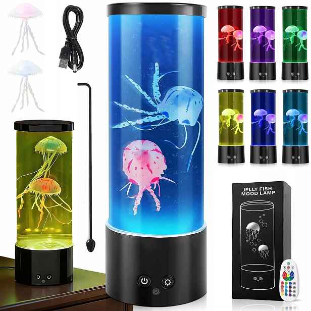 Led Lávová Lampa S Medúzami Noční Lampa Rgb Na Psací Stůl Akvárium Pro Dárky