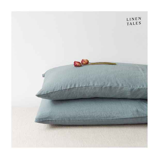 Lněný povlak na polštář 40x40 cm Blue Fog – Linen Tales