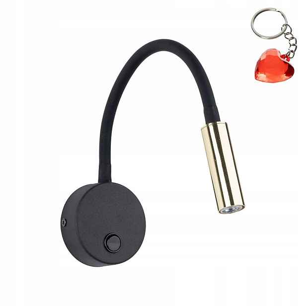 Nástěnné svítidlo na výložníku flex s vypínačem Lagos Black/gold 10039 Tk Lighting