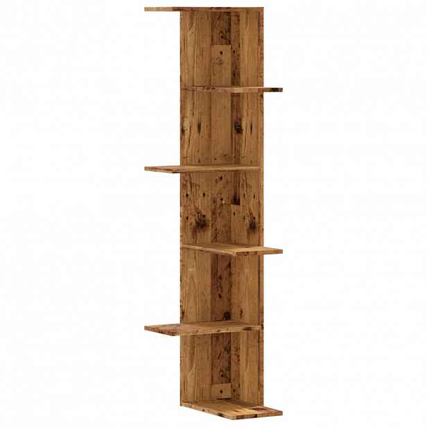 vidaXL Nástěnná rohová police old wood 36,5 x 36,5 x 140 cm kompozit