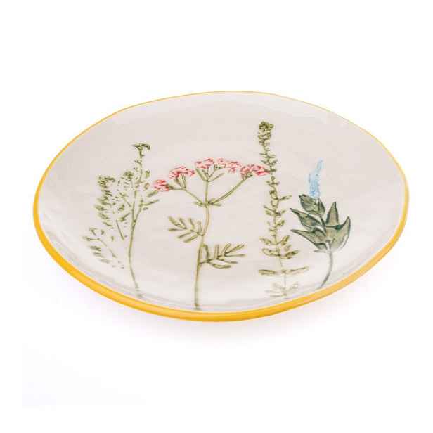 Bílý dezertní  porcelánový talíř ø 21 cm Flower Garden – Dakls