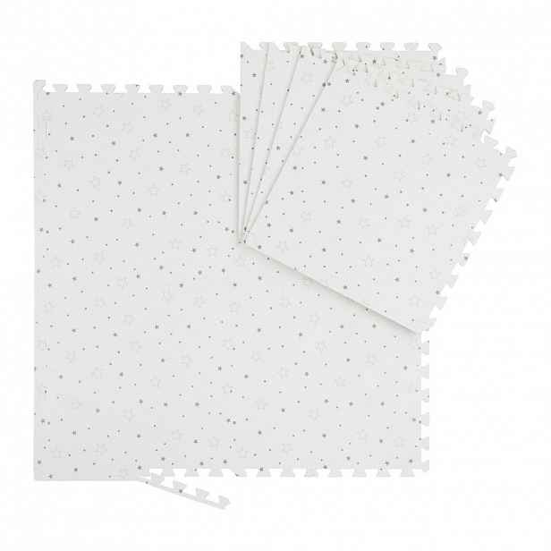Relaxdays PODLOŽKA Bílá Šedá 8dílná-sada puzzle EVA pěna