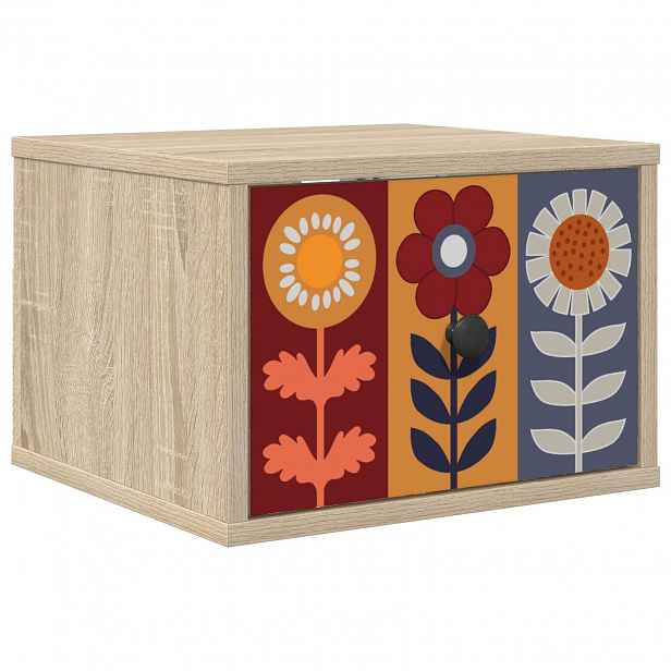 vidaXL Nástěnná noční skříňka ESSEN Dub sonoma 36 x 33 x 25 cm