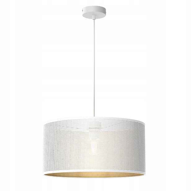 Závěsná lampa bílá zlatá kulatá Ø 40 cm síťka do obývacího pokoje Luminex