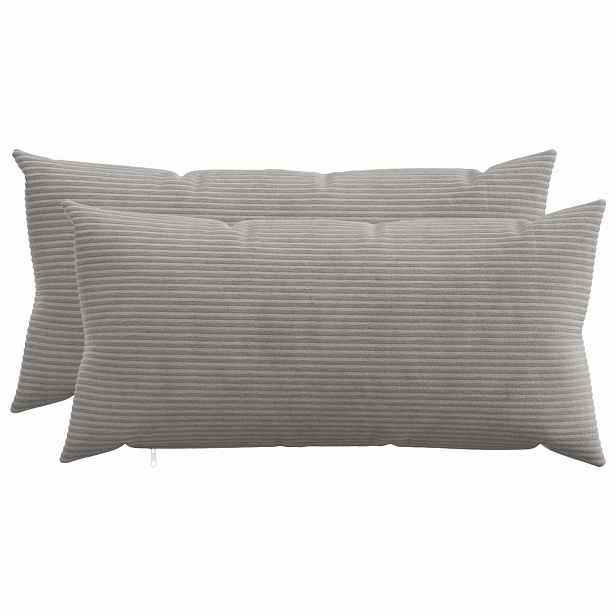 vidaXL Povlak na polštář 2 pcs HEERLEN Světle šedá 40 x 70 cm manšestr