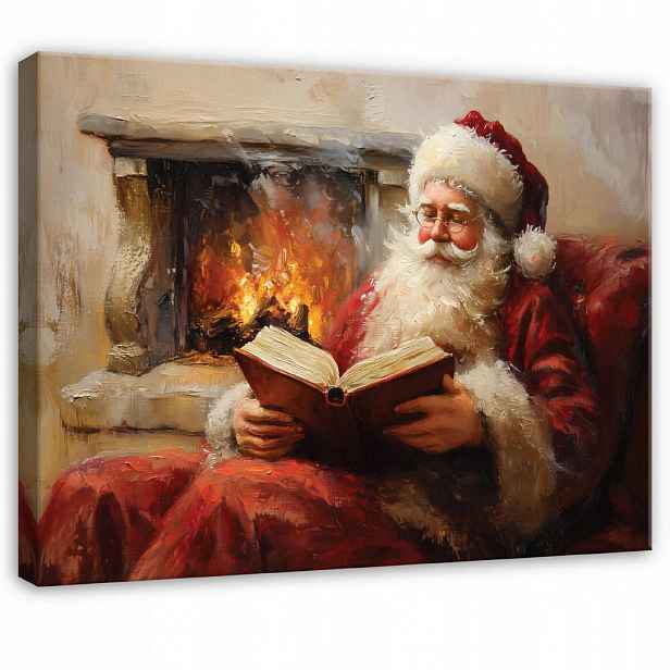 Wallarena PLÁTNO Santa Claus Sváteční hnědý 120x80 cm