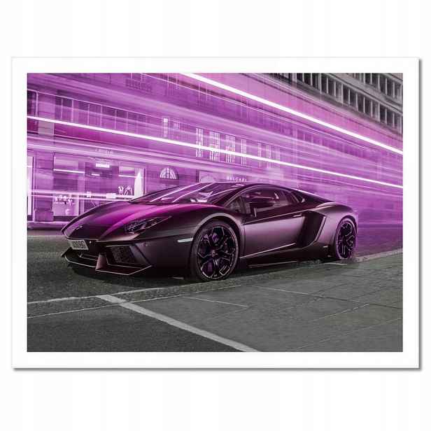 Plakáty v rámu 40x30 Fialové sportovní auto