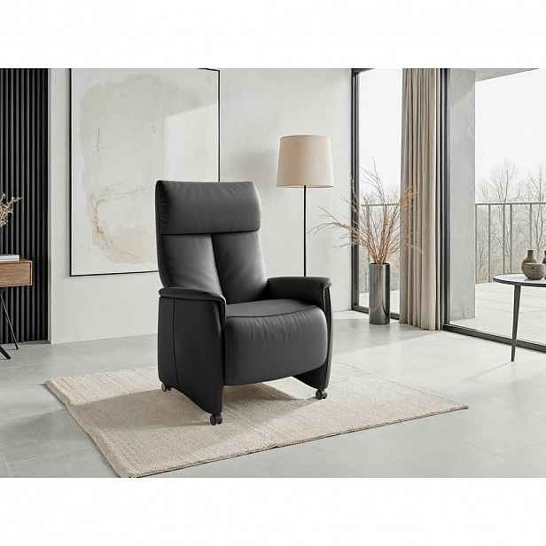 Sit & More RELAXAČNÍ KŘESLO, kůže, černá