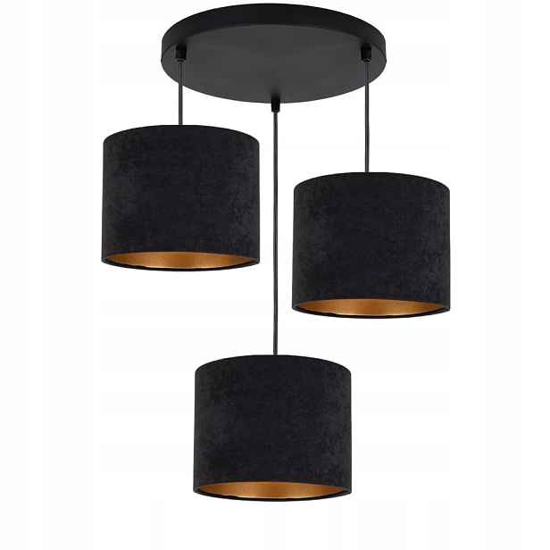 Designová Závěsná Lampa Lustr Semiš Stropní Svítidlo Zlatá