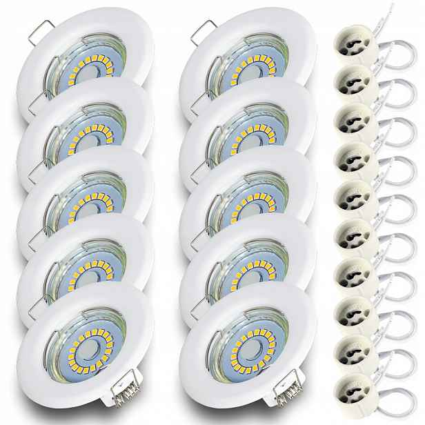 Halogenové stropní očko Bílé Led žárovka GU10 5W Premium teplá
