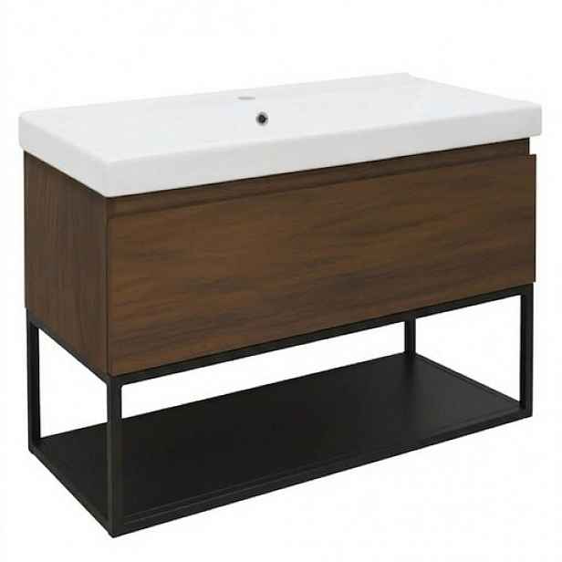 Koupelnová skříňka s umyvadlem SAT B-Way 99x30x45 cm ořech mat BWAY100NUTFU1