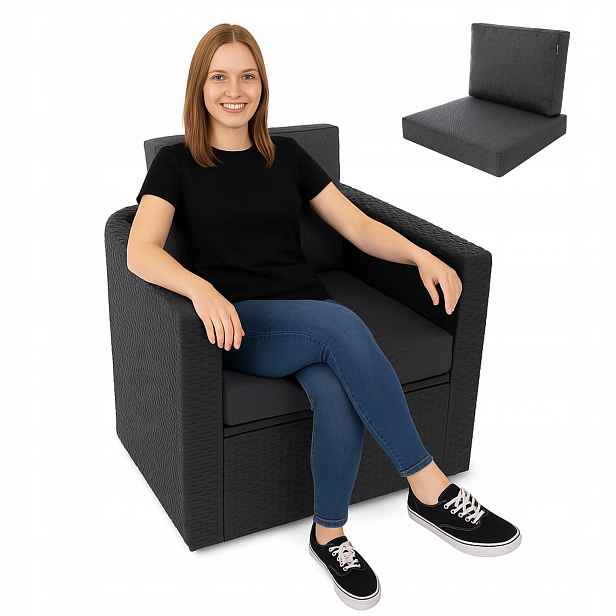 Polštář na zahradní židli technorattan 60x55 cm terasa křeslo balkon